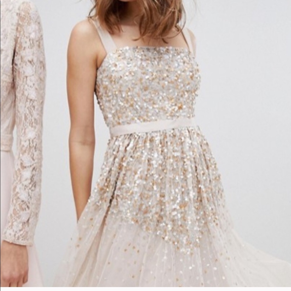 Amelia Rose Embellished Ombre Sequin Midi 👗 4/6